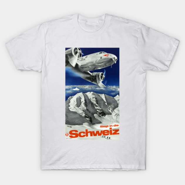 Vintage Travel Poster Switzerland T-Shirt by vintagetreasure